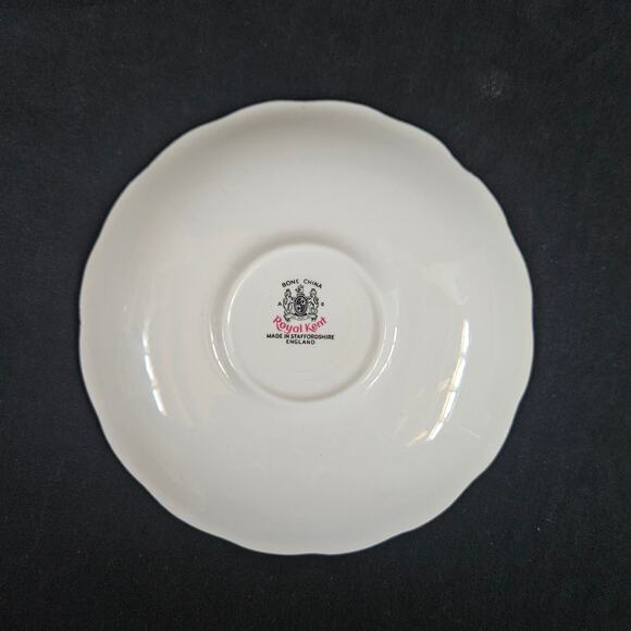 Royal Kent Bone China Tea Cup and Saucer Set Purple Rose Made in England - Picture 12 of 14